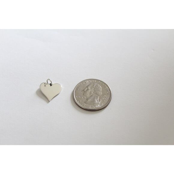 Sterling Silver Heart with Footprints Charm, Baby Footprint Charm - Picture 3 of 3